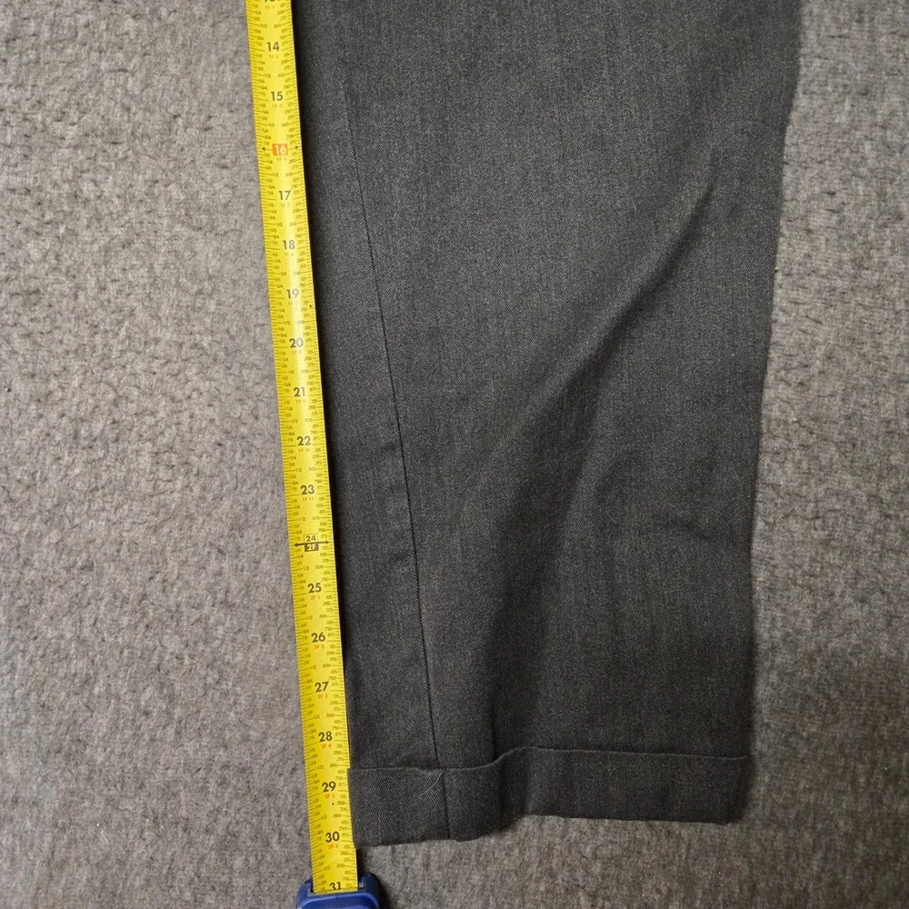 Vintage GAP Trousers Mens 36x32 Gray Pleated Cuffed Cotton Blend Pants Y2K